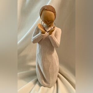 Willow Tree Lots of Love Figurine with Triple Silver Heart Size 5.25”